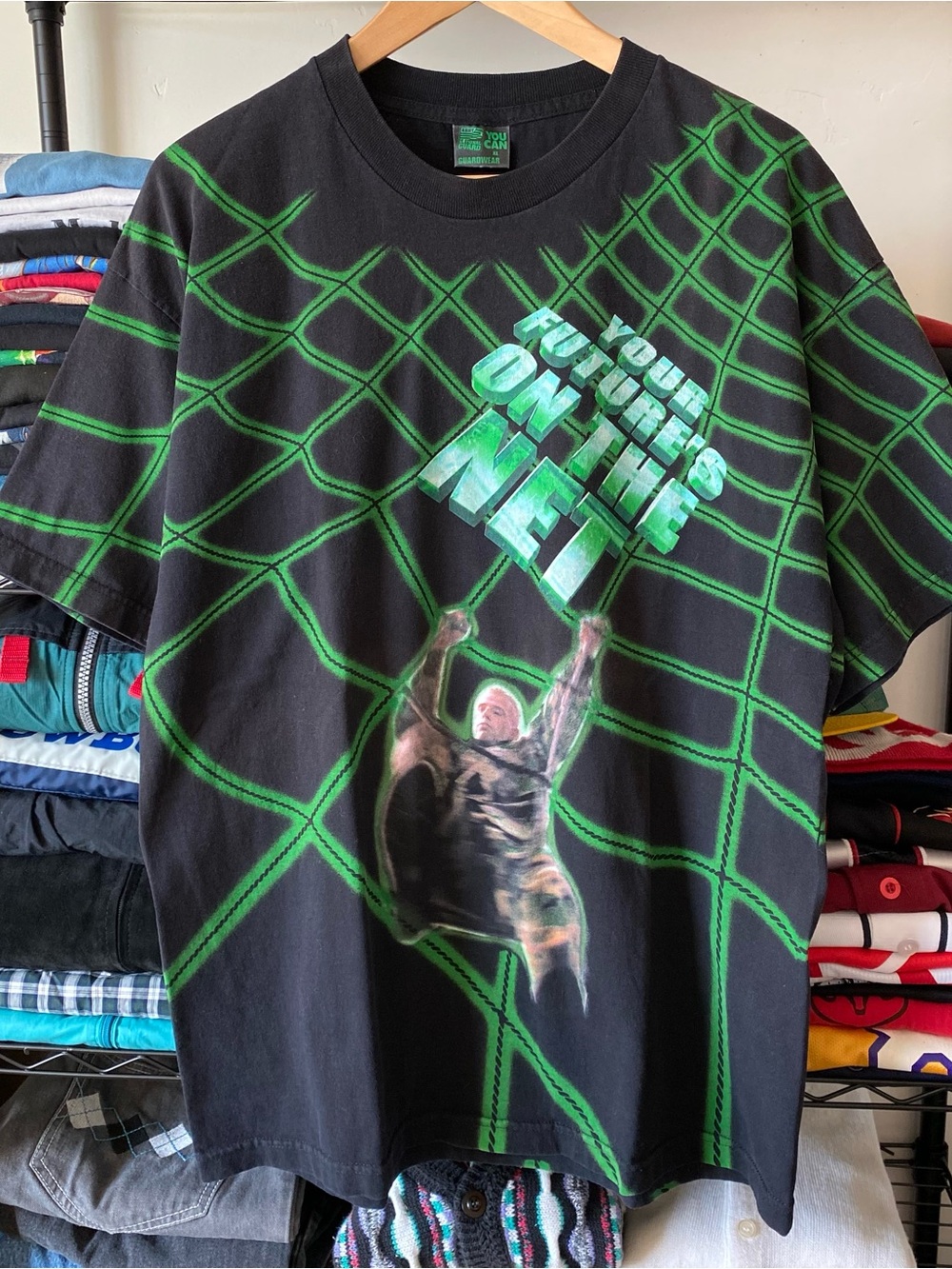 Vintage All Over Print T-Shirt Army National Guard Net Grunge 1990s